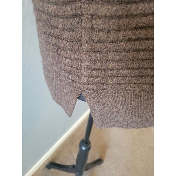 Madewell Chocolate Brown Ribbed Long Sleeve Wool Blend Sweater Size XS Modern - Picture 6 of 10